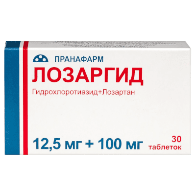 Лозаргид табл. п.п.о. 12,5 мг+100мг №30