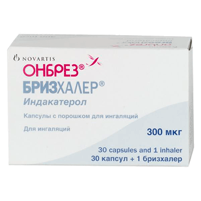 Онбрез Бризхалер капс. с пор. для ингаляций 300мкг в комплекте с устройством для ингаляций №30 Онбрез Бризхалер капс. с пор. для ингаляций 300мкг в комплекте с устройством для ингаляций №30