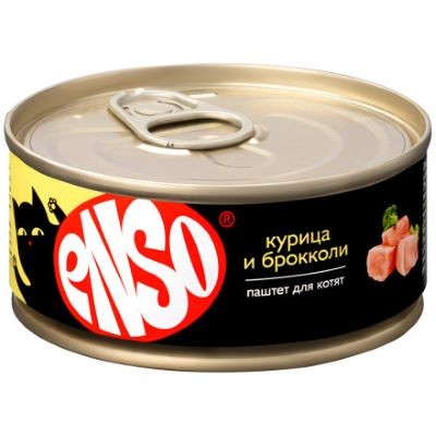 Энсо/Enso Корм влажный для котят паштет курица/броколи консервы 100г