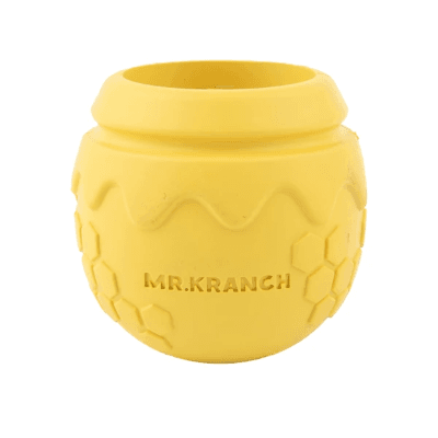 Mr.Kranch Игрушка для собак горшочек меда с ароматом сливок желтая 9х8см