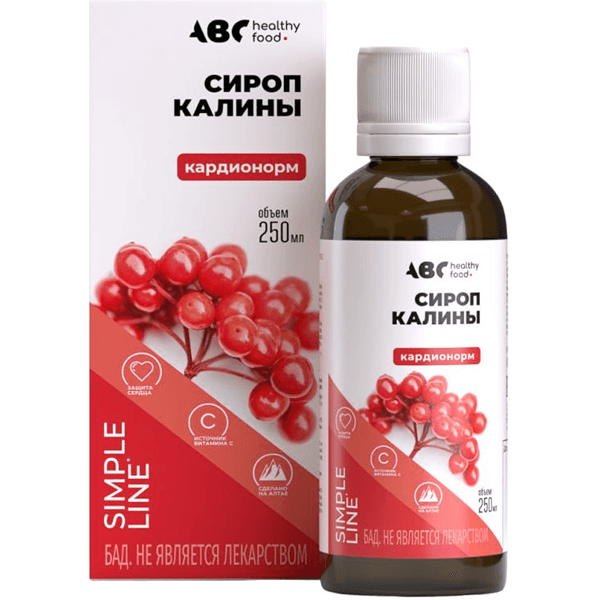 АВС хэлси фуд/ABC healthy food Сироп калины кардионорм 250мл АВС хэлси фуд/ABC healthy food Сироп калины кардионорм 250мл