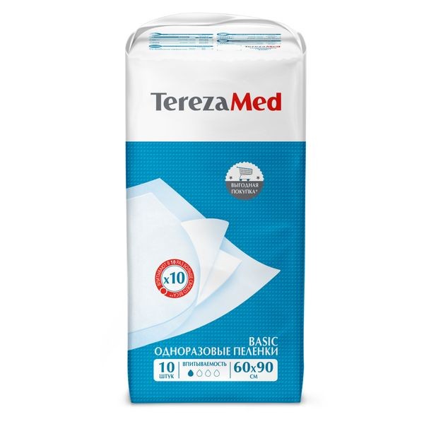 Пеленки впитывающие Терезамед basic 60х90см №10