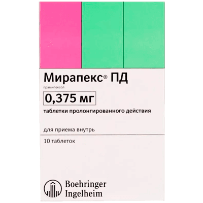 Мирапекс ПД табл. с пролонг. высвоб. 0,375мг №10