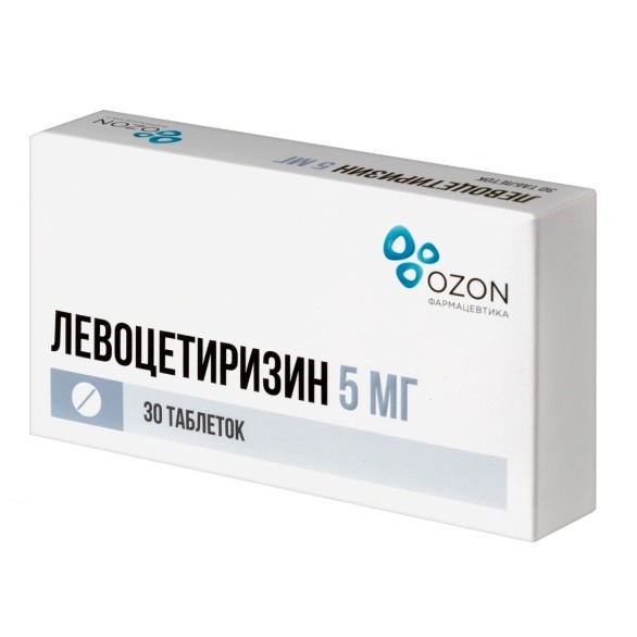 Левоцетиризин табл. п.п.о. 5мг №30