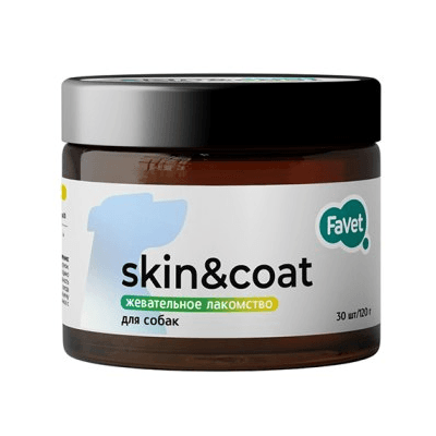 Фавет/Favet Skin&Сoat Лакомство для собак для кожи и шерсти №30
