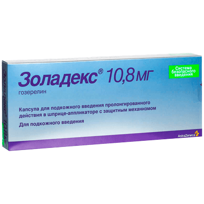 Золадекс капс. для п/к введ. пролонг. действ. шпр.-апплик. с защитн. механизм. 10,8мг №1