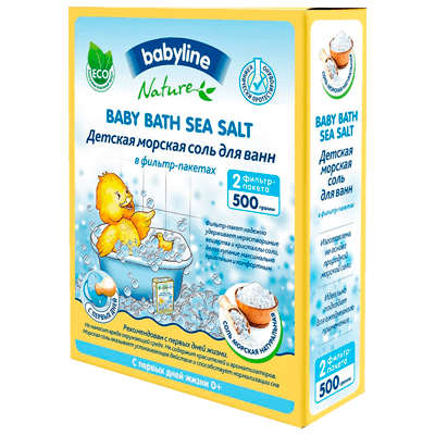 Бебилайн Соль для ванн морская детская 0+мес 500г