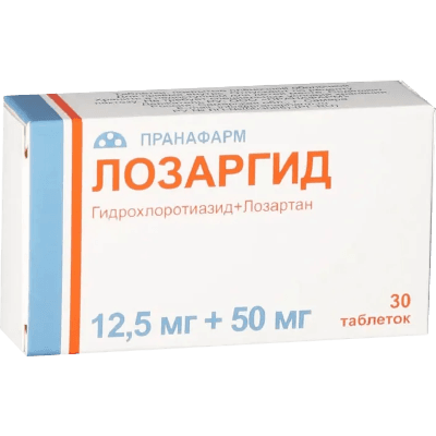 Лозаргид табл. п.п.о. 12,5 мг+50мг №30